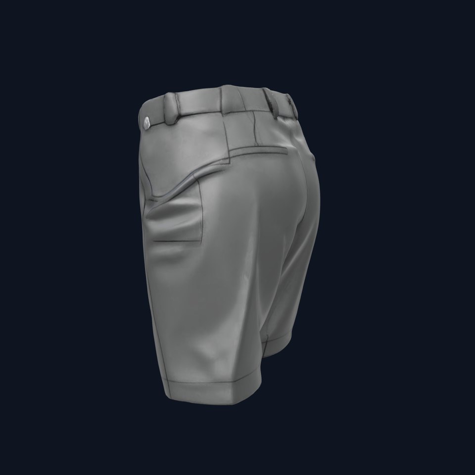 D Shorts Model Pack  Realistic Black Fabric